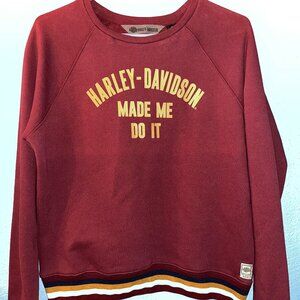 Women's Harley-Davidson Made Me Do It Pullover Sweatshirt Medium NWT